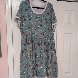 Disney Pastel Cartoon Print Dress